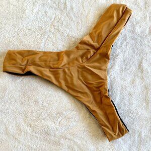 Nasty Gal High Leg Yellow Bikini Bottom - Size: 4